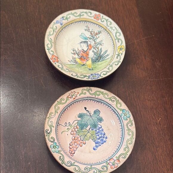 Colorful Enamel on copper mini Plates - Picture 1 of 6